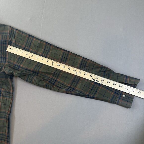 Brooks Brothers 1818 Dress Shirt Size M Green/Brown Regular Fit Non Iron Plaid - Picture 4 of 4